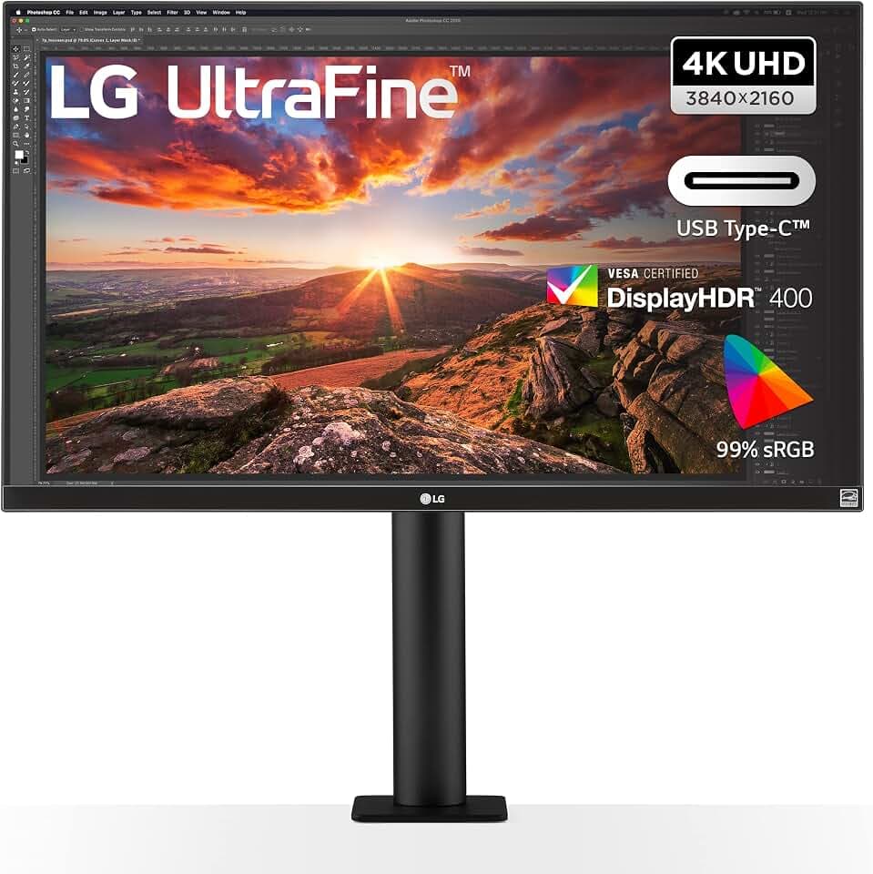 LG Ultrafine Ergo Monitor 27UN880-B 68,4 cm - 27 Zoll, 4K UHD, IPS-Panel, ergonomischer Standfuß, Schwarz