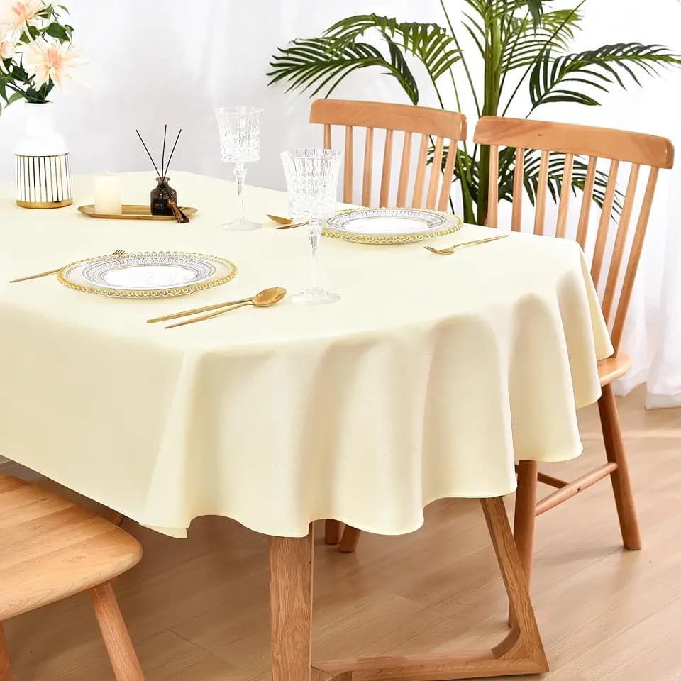 Wolkemer Small Oval Tablecloth 52 x 70 Inch Washable Fabric Table Cloth