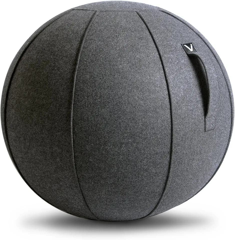 Vivora Luno Premium Ergonomic Sitting Ball Chair, Felt, Max Size (25 to 26 inches), for Home Offices, Balance Training, Yoga Ball, Posture Improvement