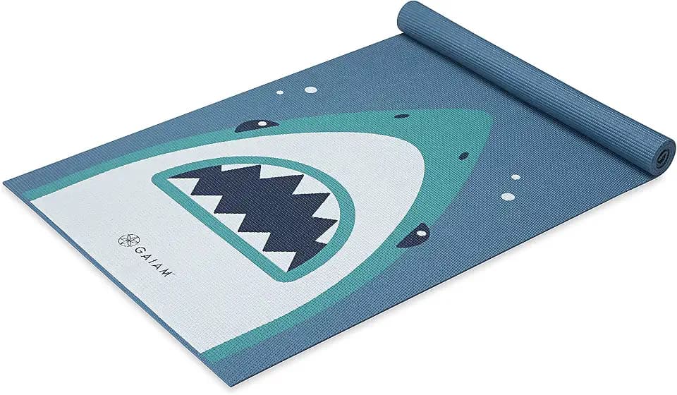Gaiam Kids Printed Yoga Mat, Non-Toxic, Fun Design, 3mm