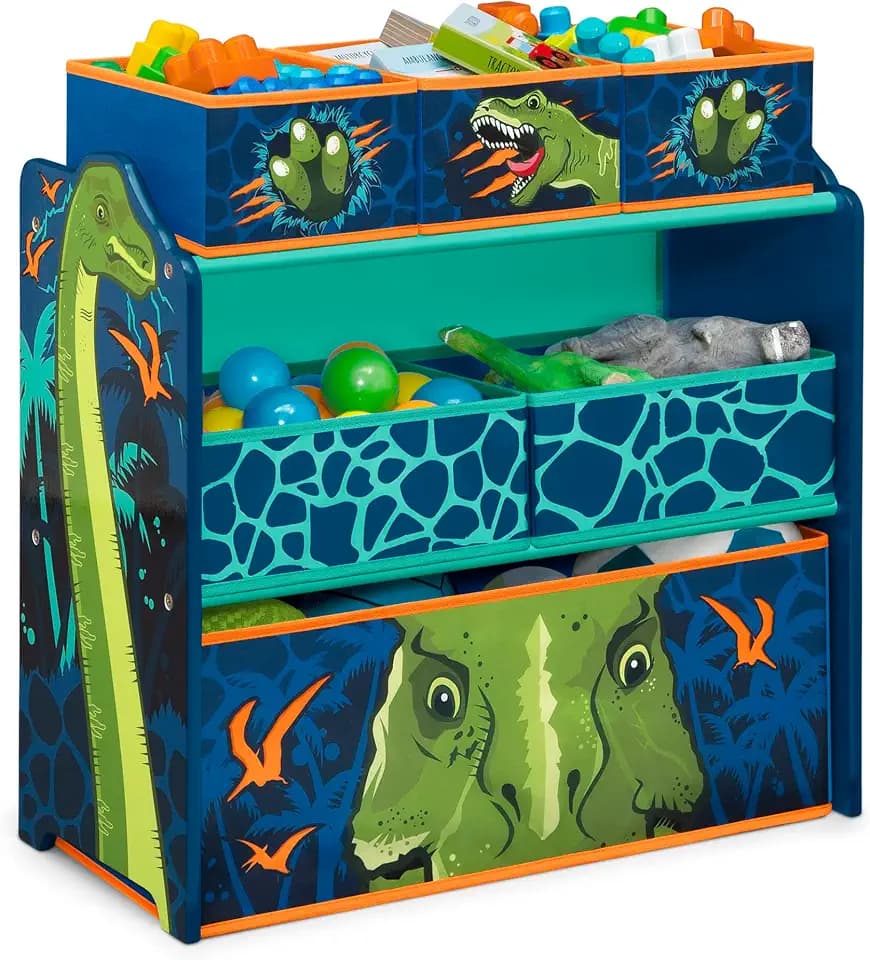 Delta Children Dinosaur Design & Store 6 Bin Toy Storage Organizer - Greenguard Gold Certified