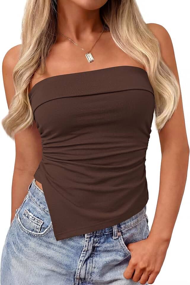 PRETTYGARDEN Going Out Tube Tops for Women Trendy Summer