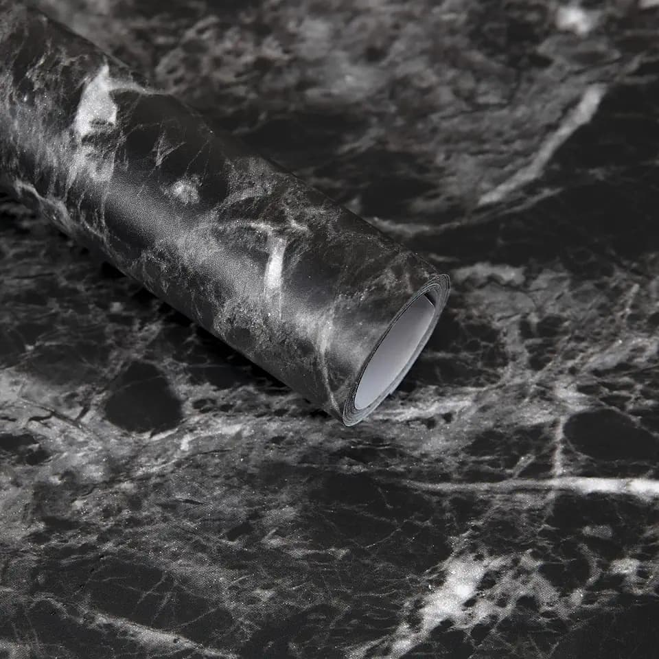 Abyssaly Black Marble Contact Paper Peel and Stick Self Adhesive Wallpaper