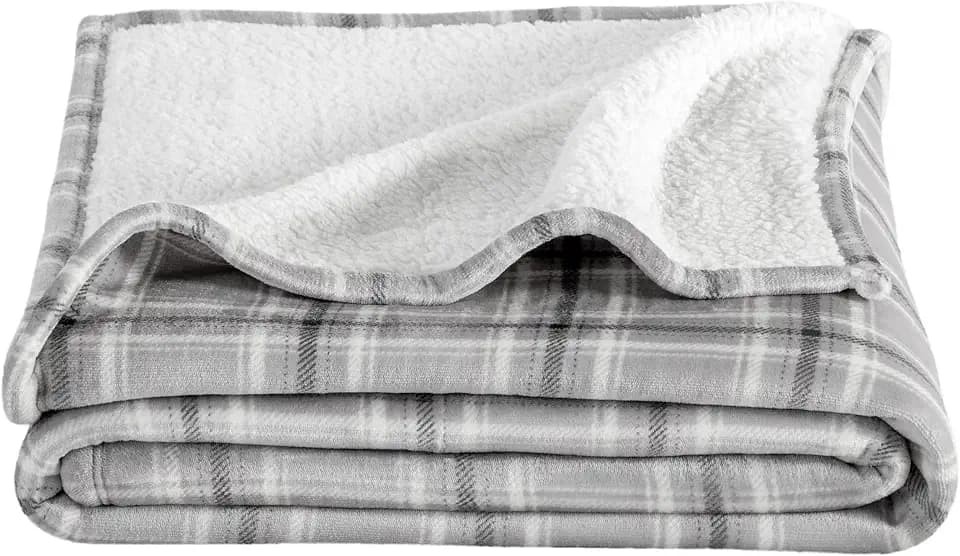 Bare Home Sherpa Fleece Blanket (Twin/Twin XL, Glencoe Tartan Plaid)