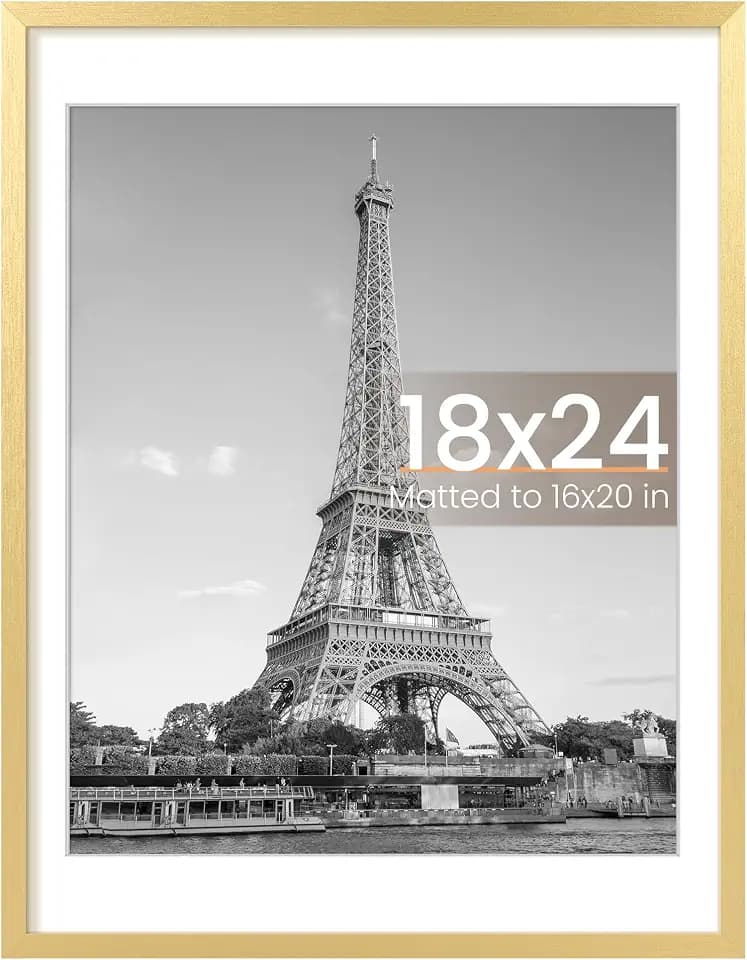 upsimples 18x24 Picture Frame, Wall Decor Poster Frames, Gold 1 Pack