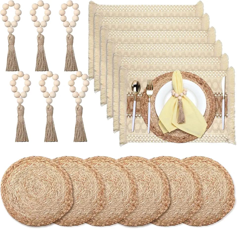 Zhehao 6 Set/18 Pcs Table Decor Set, Farmhouse Table Setting Kit