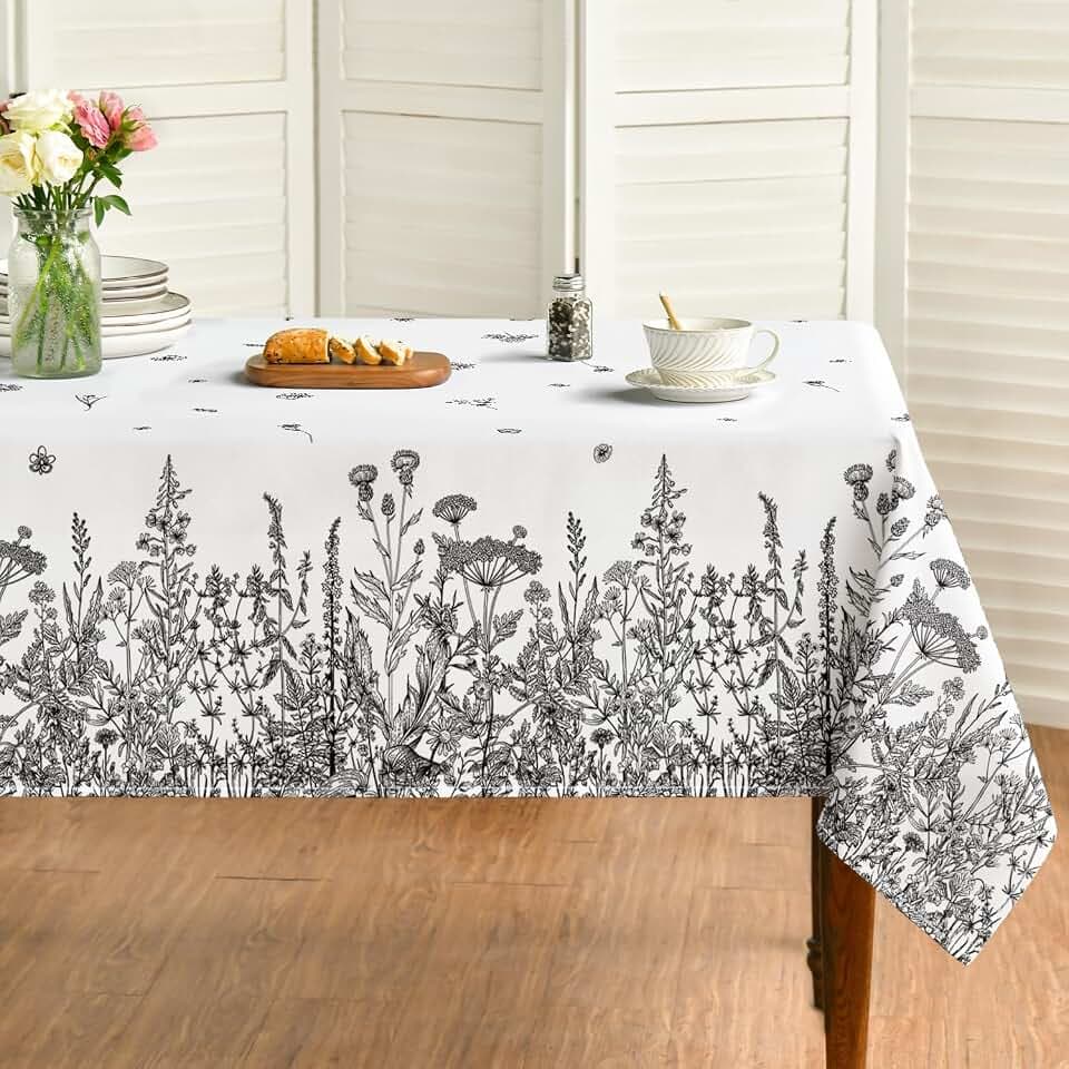 Horaldaily Spring Summer Tablecloth 60 x 120 Inch Rectangular Wild Flowers