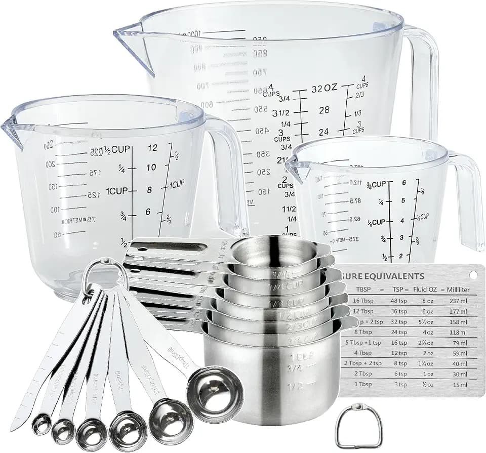 20PCS Measuring Cups and Spoons Set, Mituer Stainless Steel Nesting Kitchen Cooking Baking Measuring Set for Dry and Liquid Ingredients