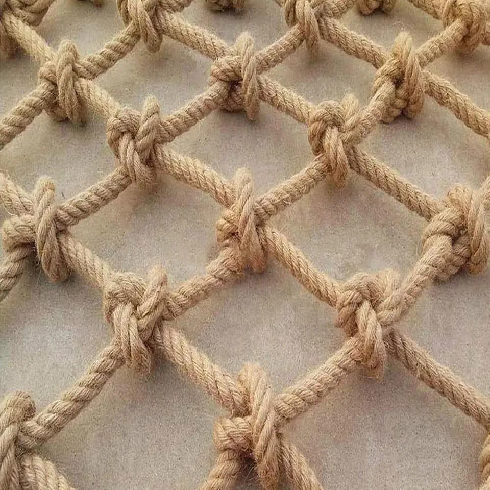 Climbing Netting Mesh Geflochtenes Seilnetz, Hanfseil Kletternetz, Kindertreppe Anti-fallen Balkon Sicherheitsnetz, Foto Wanddekoration Partition Deckennetz, Gartenzaunnetz(Size:2 * 3M(7 * 10ft))