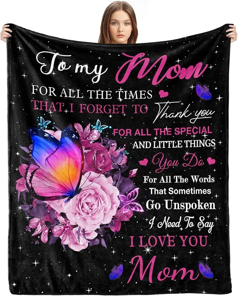 Mothers Day for Gifts Mom Gifts to My mom Blanket from Daughter Son Birthday Mothers Day Valentine's Christmas for Women Presents Throw Blanket
