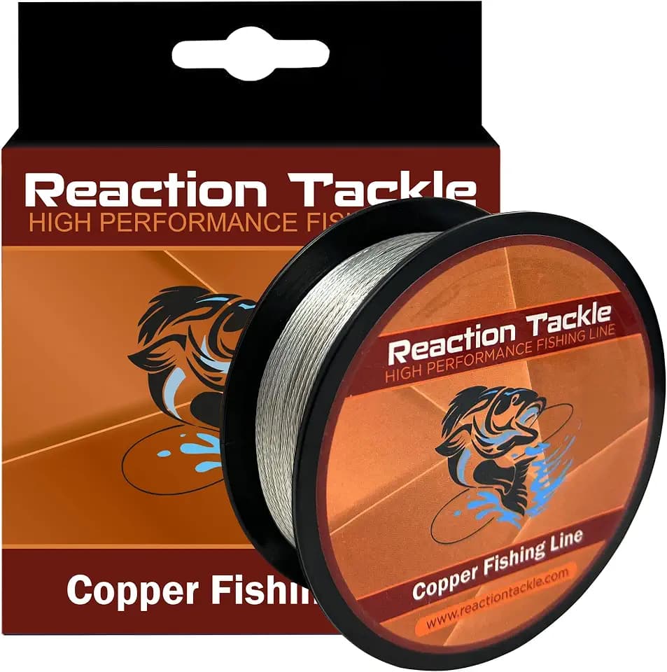 Reaction Tackle Copper Fishing Line - Trolling Wire - Corrosion Resistant Tin Coated Super Smooth and Thin Diameter to Reach Deeper Depths
