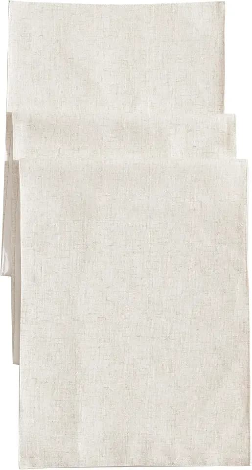 Laura Ashley Dothan Linen Blend Tablecloth, 16" x 90" Runner, Taupe
