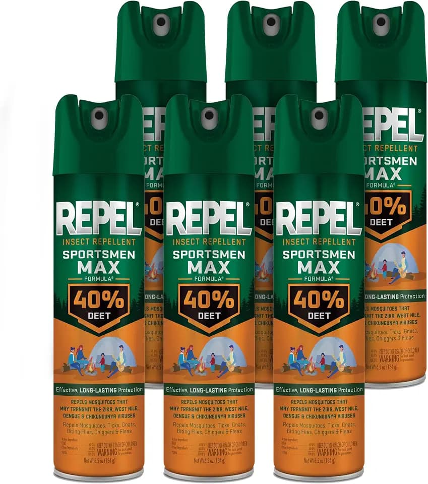 Repel Sportsmen Max Mosquito & Insect Repellent 6.5 Oz, 40% DEET, 6 Pack