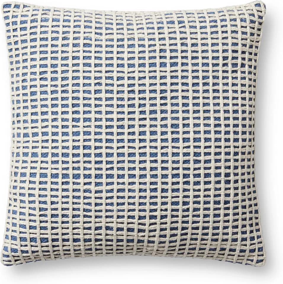 Loloi No Name Blue/Ivory 18" x 18" Cover w/Poly Pillow