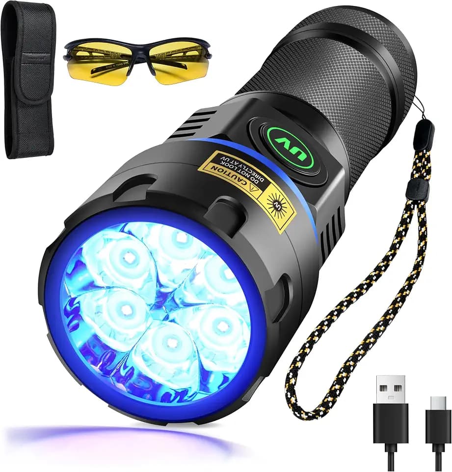 DARKBEAM UV Flashlight Black Light 395nm Blacklight Woods Lamp Ringworm 60W