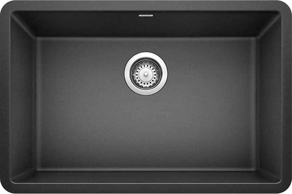 BLANCO, Anthracite 522259 PRECIS SILGRANIT Single Bowl Undermount Kitchen Sink