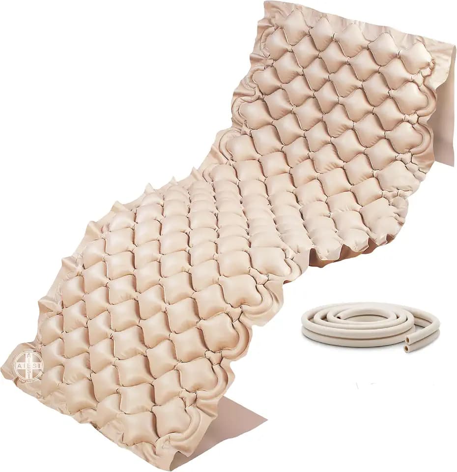 AIESI® Matratze Luftkissen Antidekubitus mit Verbindungsschlauch ohne Kompressor, 130 Zellen, Kapazität 150 Kg, Garantie 24 Monate