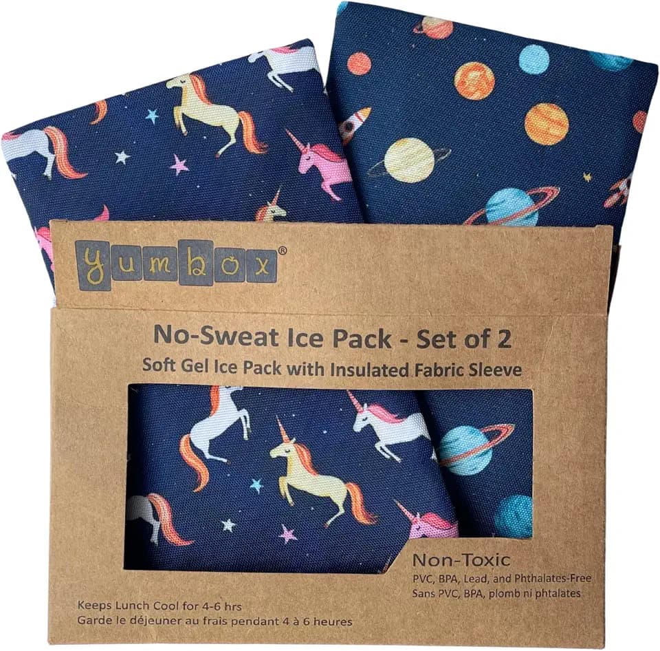 Yumbox Gel Ice Packs for Lunch Boxes, 2pk – Outer Space & Unicorns