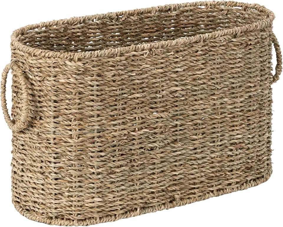 StorageWorks Wicker Toilet Paper Storage Basket, Natural Seagrass