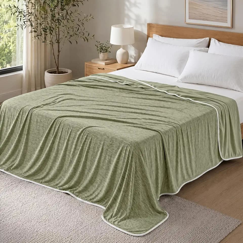 PHF Cooling Blanket Twin Size 60"x80", Oil Green