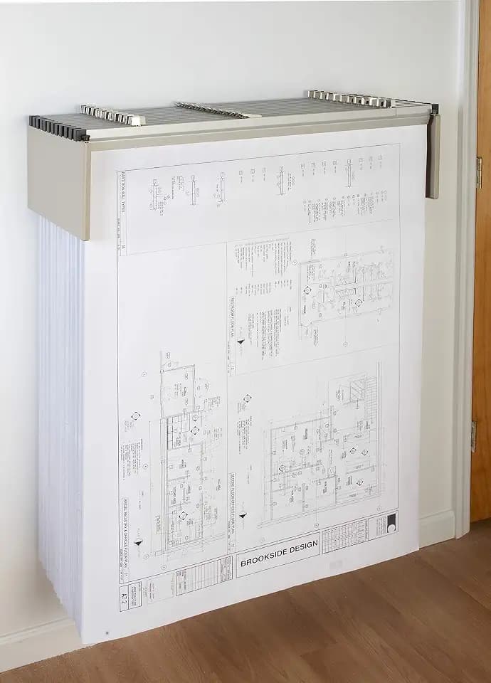 DLWC Vertical Blueprint Storage Drop Lift Wall Rack