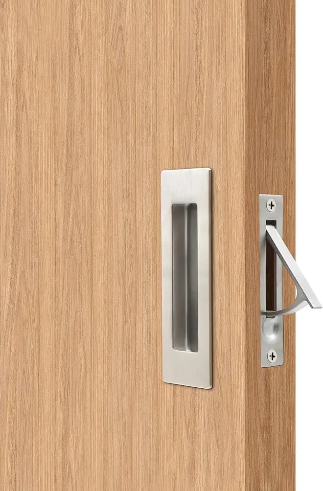Dontay Pocket Door Handles & Edge Pull,Recessed Hardware,Nickel,4.7'',2 Set