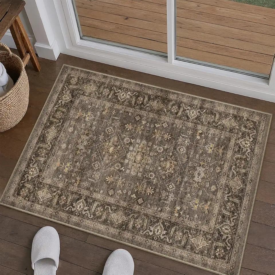 2x3 Dark Brown Vintage Area Rug