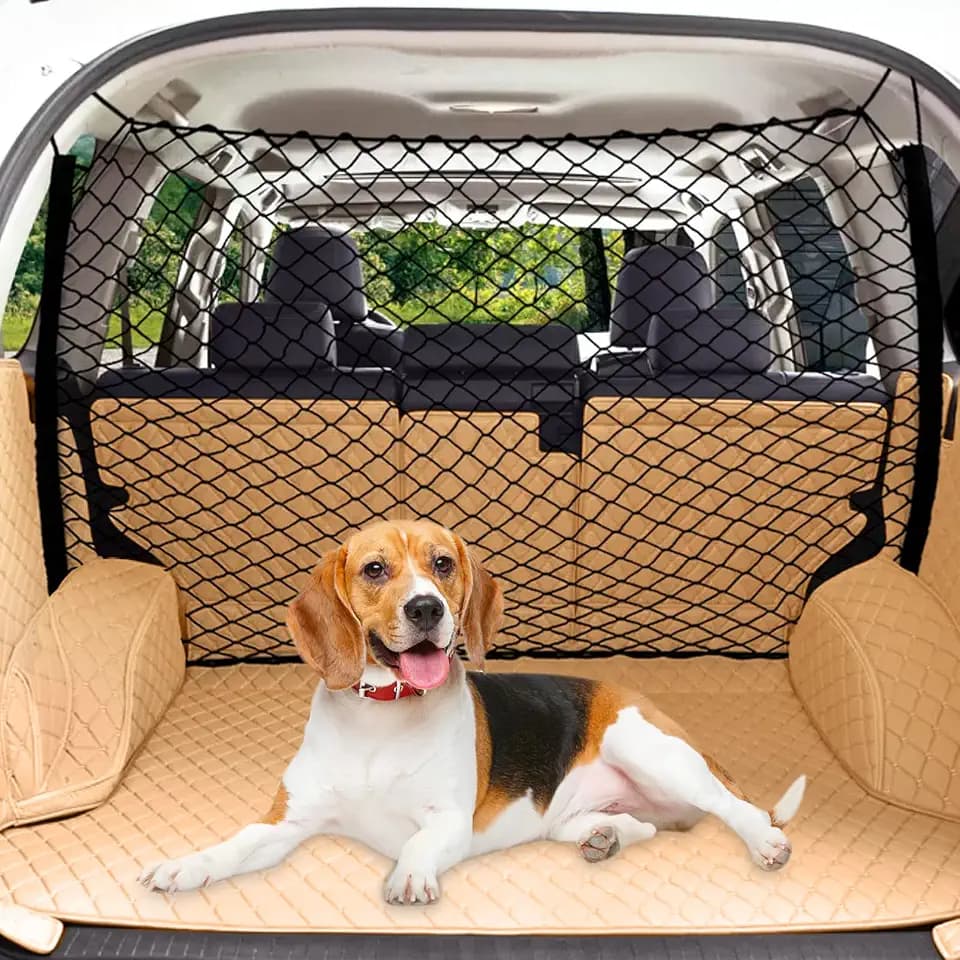 Trennnetz für Hunde, Auto-Hundeschutznetz 120x70cm, Haustier-Rückhaltesystem für die Rücksitzbank – Sicherheits-Trennnetz für am meisten LKW, SUV und Limousinen
