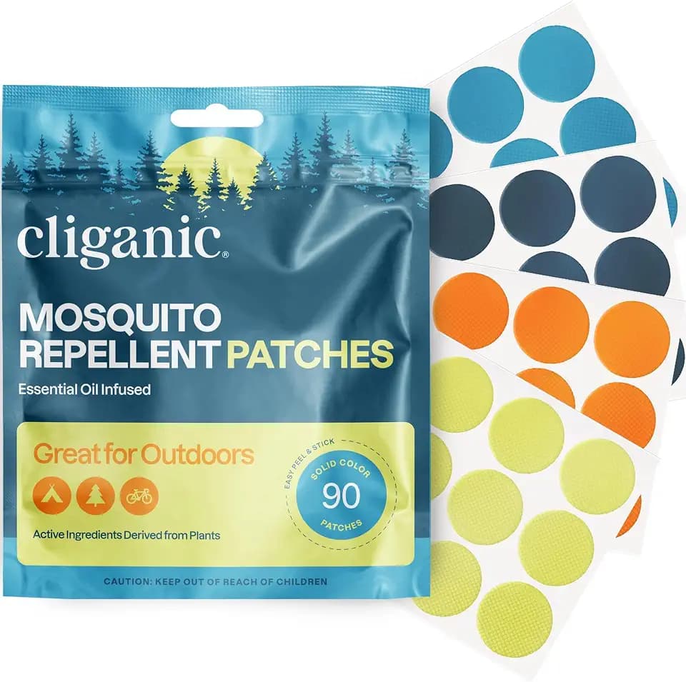 Cliganic Mosquito Repellent Stickers for Kids & Adults, Bug Patches, 90 Pk