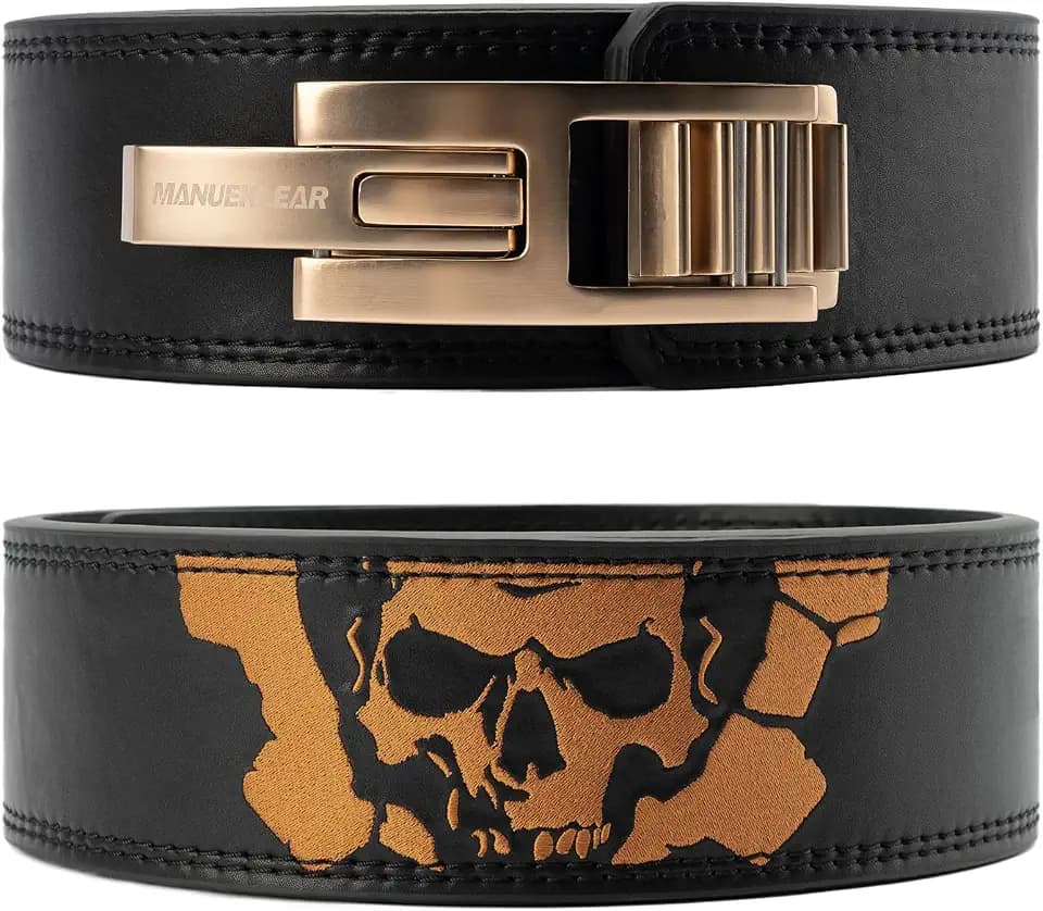 MANUEKLEAR 4-Inche Lever Belt Weightlifting with Heavy Duty Buckle