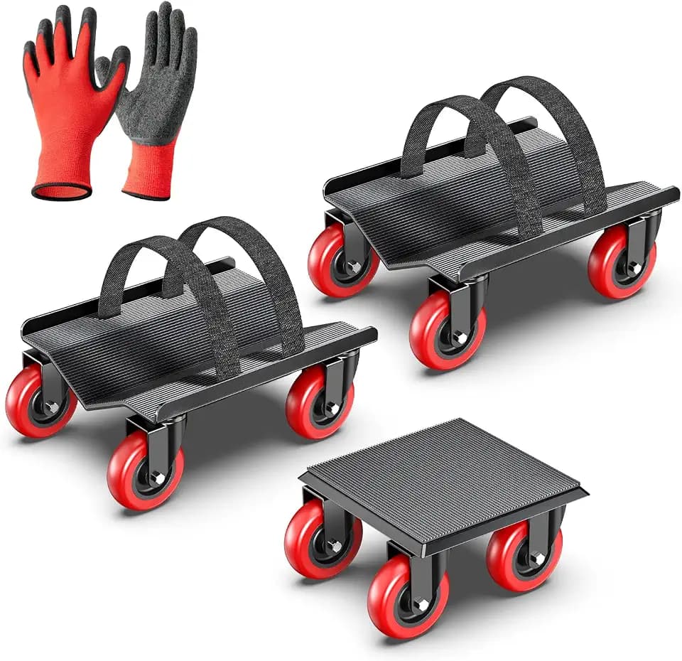 Snowmobile Dolly Heavy Duty with 3 Inch Caster Wheels V-Slide Steel Dollies