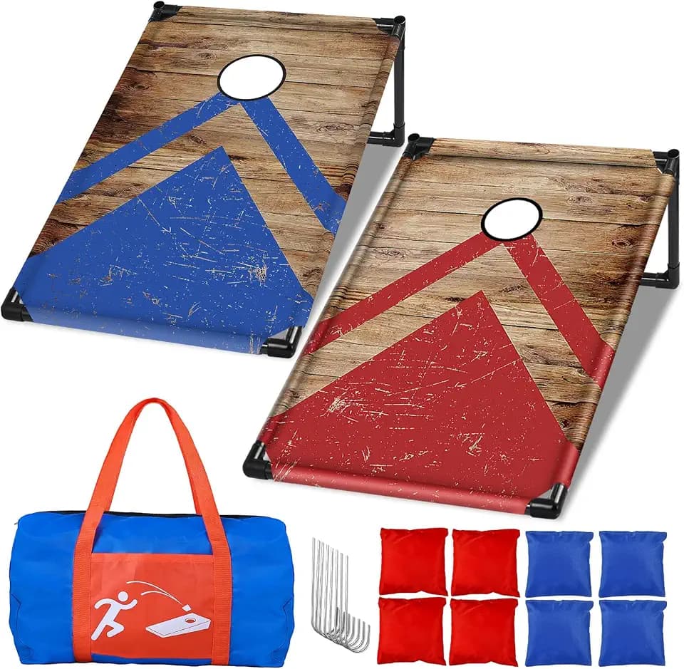 NZQXJXZ Cornhole Board Set Corn Hole Set for Adults and Kids Backyard
