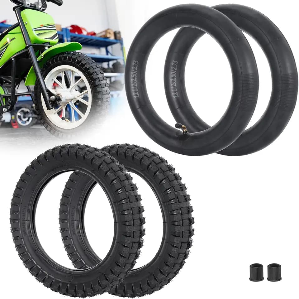 2Set 12,5x2,75 Heavy Duty Knobby Reifen & Schlauch mit TR87 Biegung Ventil