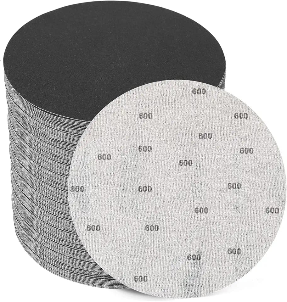 6 Inch 25 PCS 600 Grit Sanding Disc Wet Dry Sandpaper Hook Loop Sand Paper