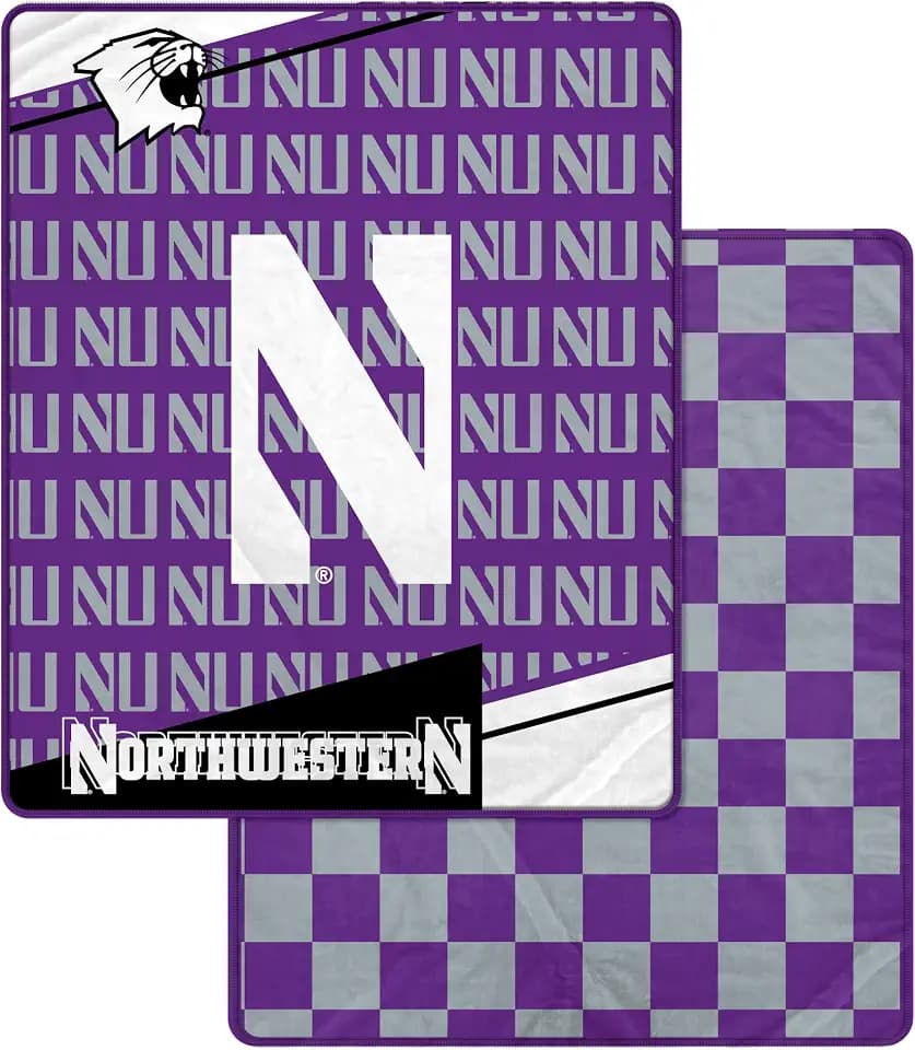 Pegasus Sports NCAA Diagonal Ghost Checker Double Sided Ultra Cozy Blanket
