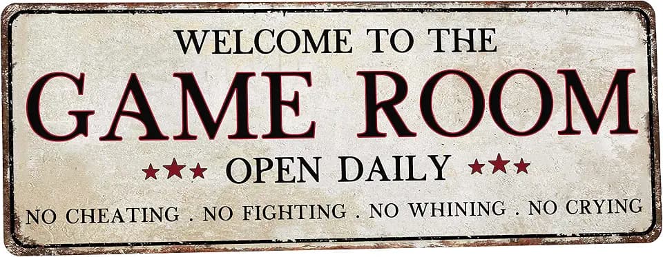 SNOWANG Decor Game Room 6 x 16 Inch Vintage Tin Signs Funny Street Metal Signs for Home Wall Bar Man Cave (Game Room)