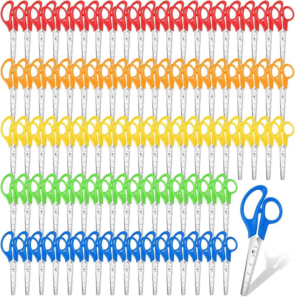100 Packs Scissors Bulk, 5 Inch Kids Safety Scissor for School, Blunt Tip for Student Teacher, Preschool Classroom Office Home, Craft Cutting Paper Supplies