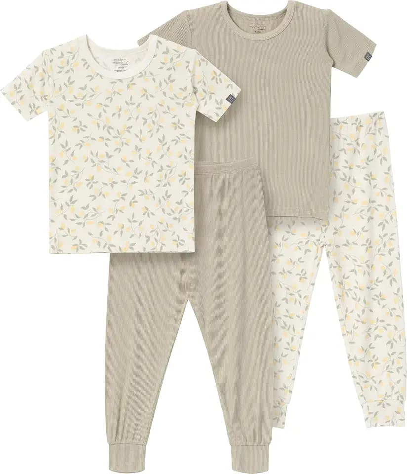 MODERNMOMENTS Baby Viscose 4-piece Tight Fitting Pajama Sets
