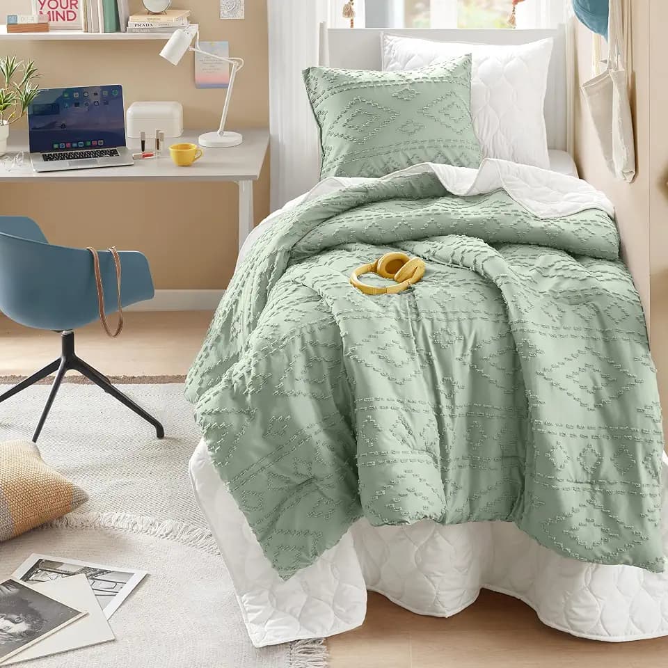 Comfort Spaces Gigi Tufted Comforter Set, Twin/Twin XL, 2 Piece, Sage Green