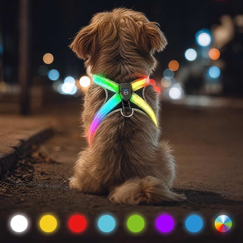 Leuchtgeschirr LED, Aufladbar Hundegeschirr für Kleine Hunde, S
