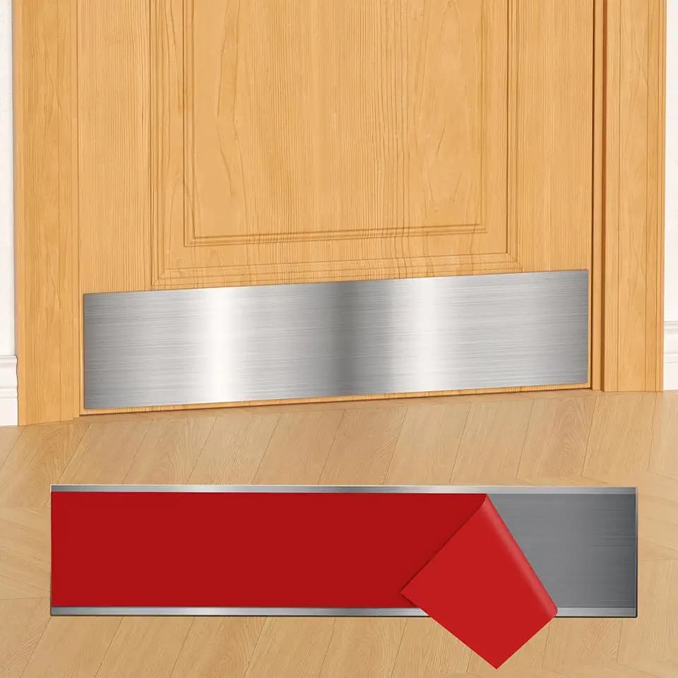 2 PCS 6" x 34" Self Adhesive Brushed Door Kick Plate for 36" Door Bottom
