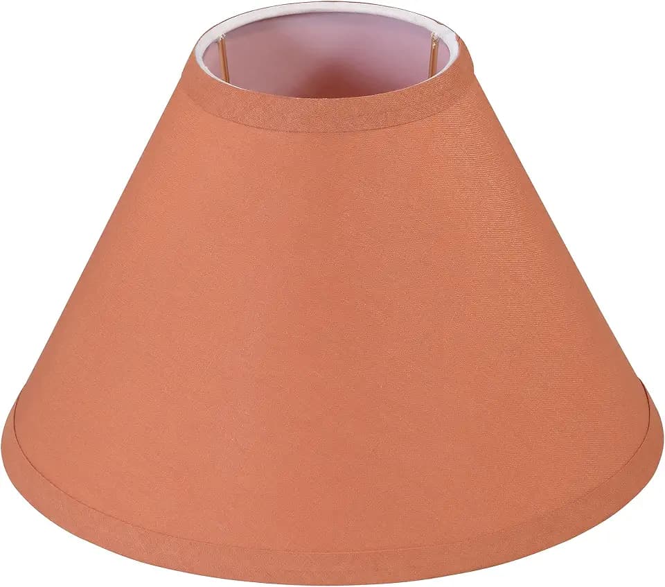 Aspen Creative 56004, Hardback Empire Transitional UNO Lamp Shade, Coral Orange, 4" Top x 10" Bottom x 7" Slant, Slip UNO 33mm
