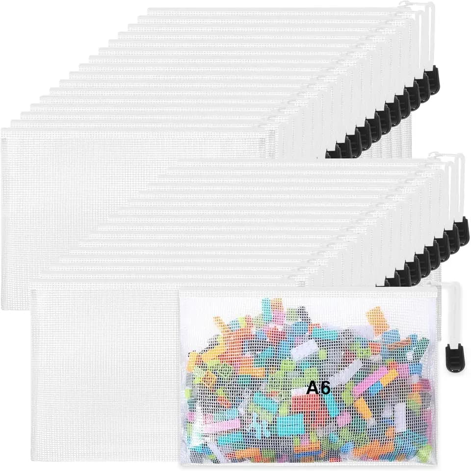 Jetec 32 Mesh Zipper Bags Bikini, White, 7.5 x 5 Inch, 32 Pcs