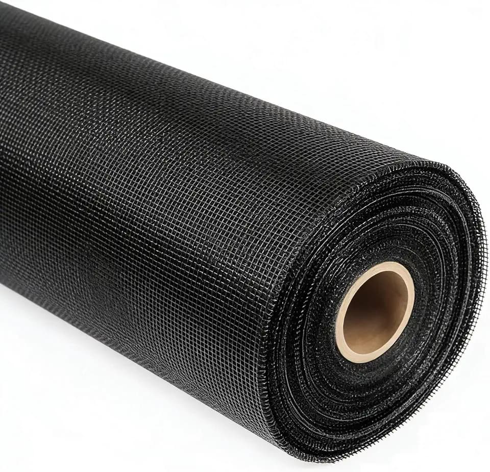 Fiberglass Screen Roll Black 48" x 100' Window Screen Replacement Mesh, UV Protected & Weatherproof, Easy to Install/Cut for Windows, Doors, Porches - Keeps Bugs Out