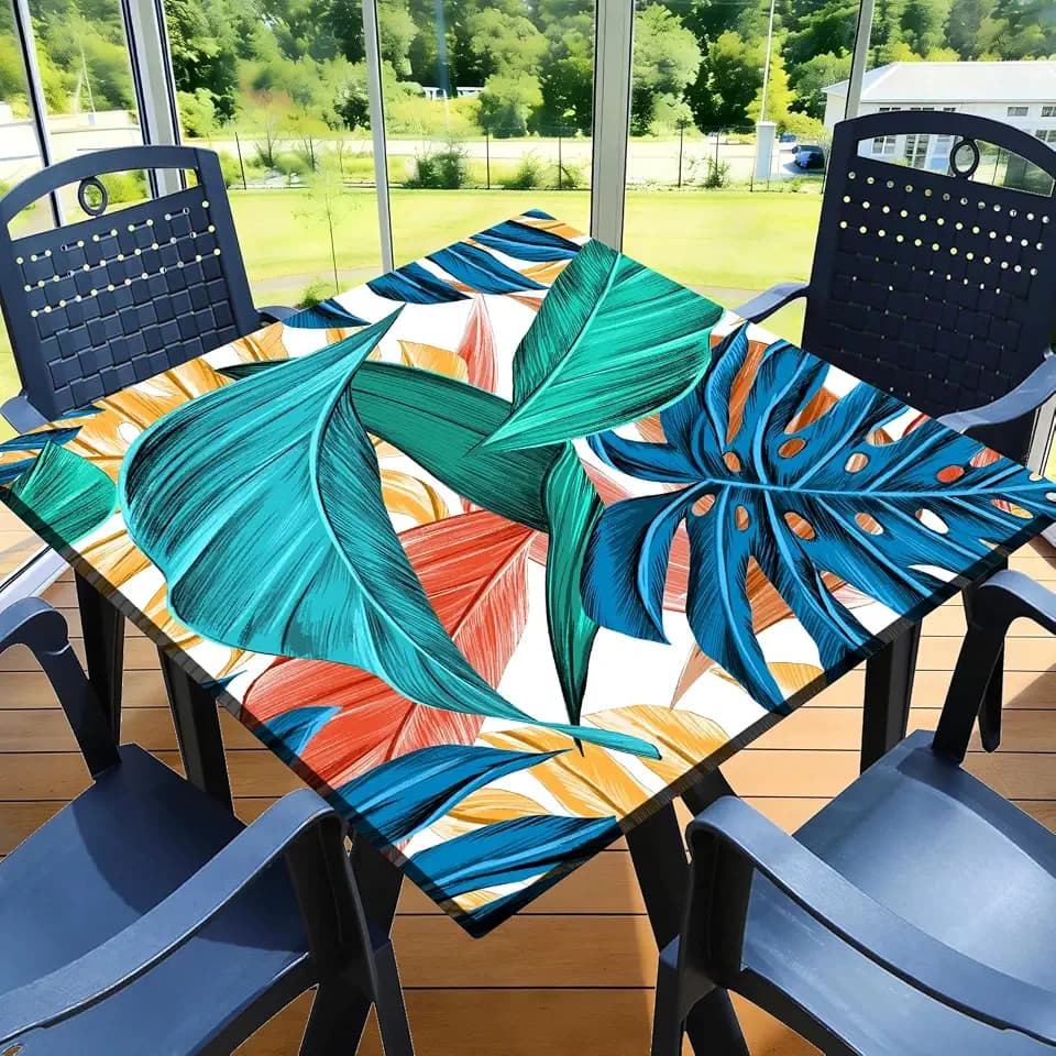 Square Fitted Tablecloth With Elastic Waterproof Card Table Cover 24"X24"