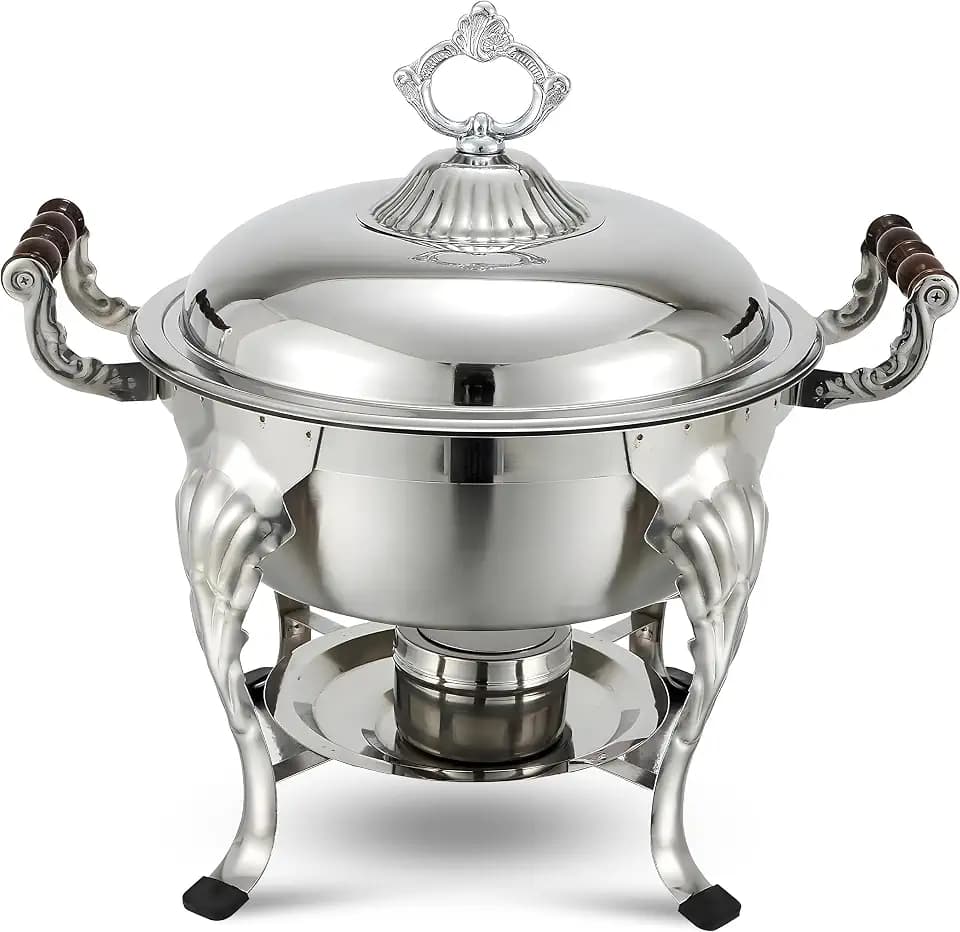 Winco Round Crown Chafer, 6-Quart, Stainless Steel
