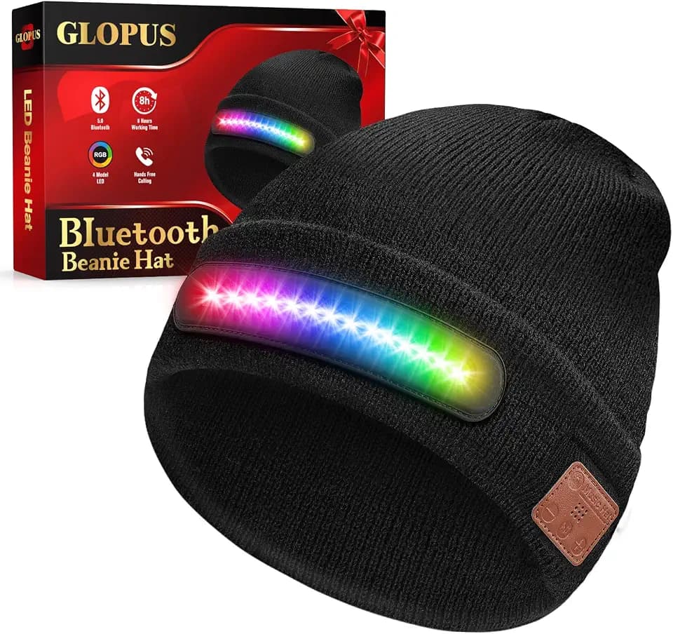 Bluetooth Beanie Hat with Light, Gifts for men, Stocking Stuffers for Men