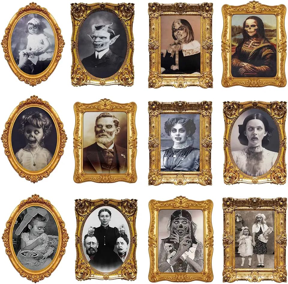 ECGER Halloween Decorations Indoor, Haunted Scary Changing Face Pictures