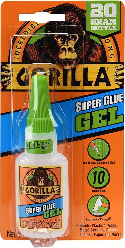 Gorilla Super Glue Gel, Clear, 20 g, All Purpose, Fast Setting