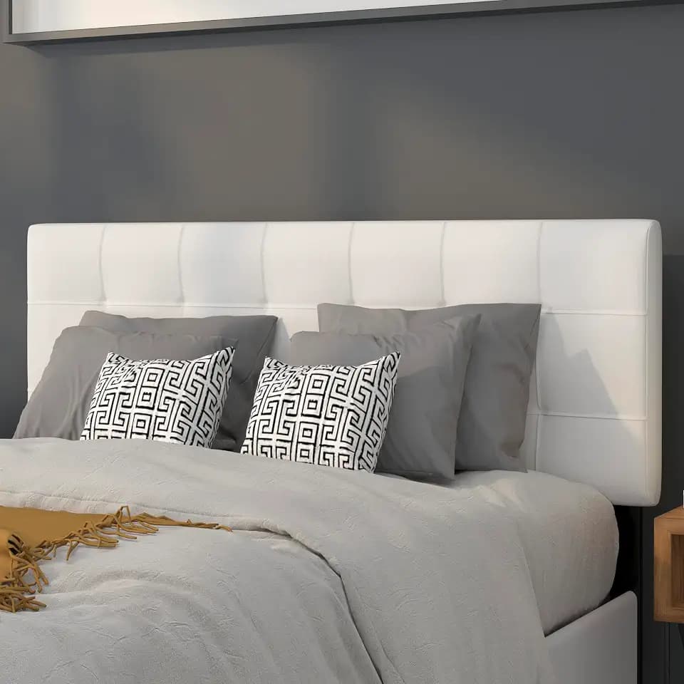 Flash Furniture Full Tufted Fabric Headboard, White